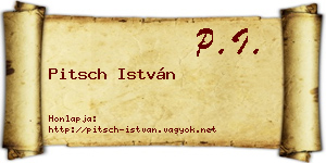 Pitsch István névjegykártya